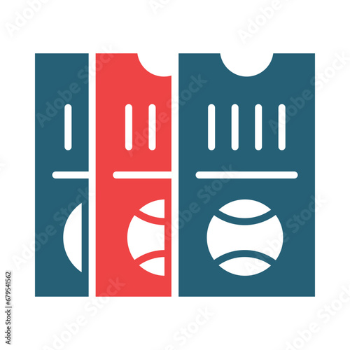 Group Ticket Thick Line Two Colors Glyph Two Color Icon Design