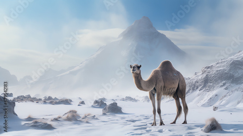 camel in snow photo