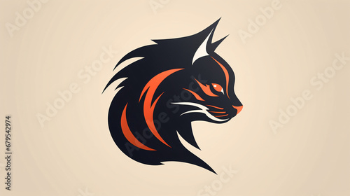 Vector fast simple cat logo