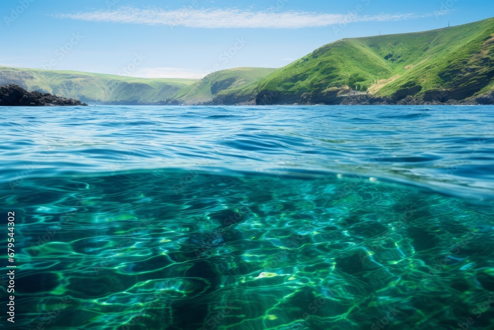 Catalina Serenity: Tranquil Blue-Green Ocean Ripples in California