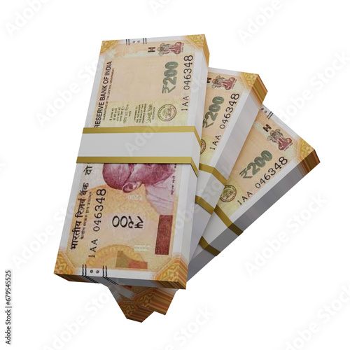 New Indian Currency in Indian rupee notes. bundles of Indian currency notes