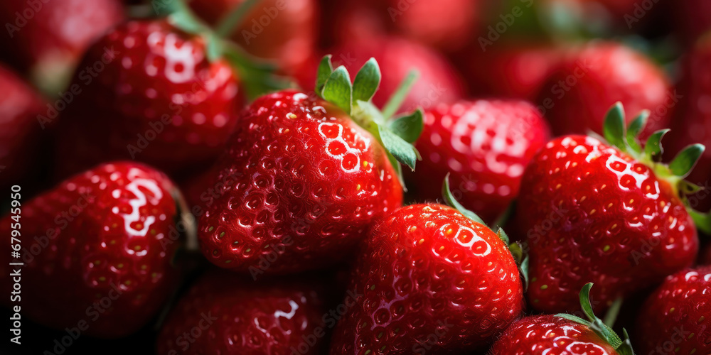 Collection of red strawberries for sale at a supermarket Collection of red strawberries for sale at a supermarket