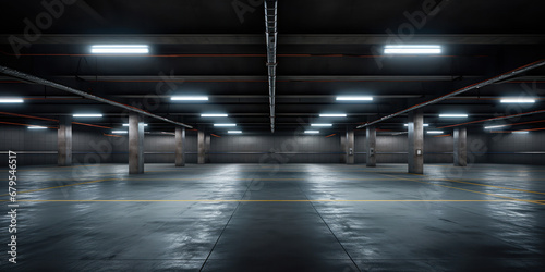 An empty structure designed for parking vehicles