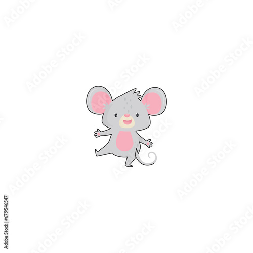 cute vector mouse with cheese wildlife