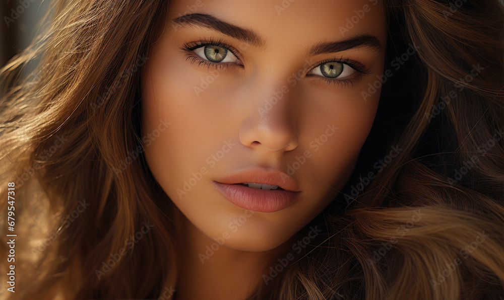Beautiful young female model, close up photo. Beautiful young female model, close up photo.