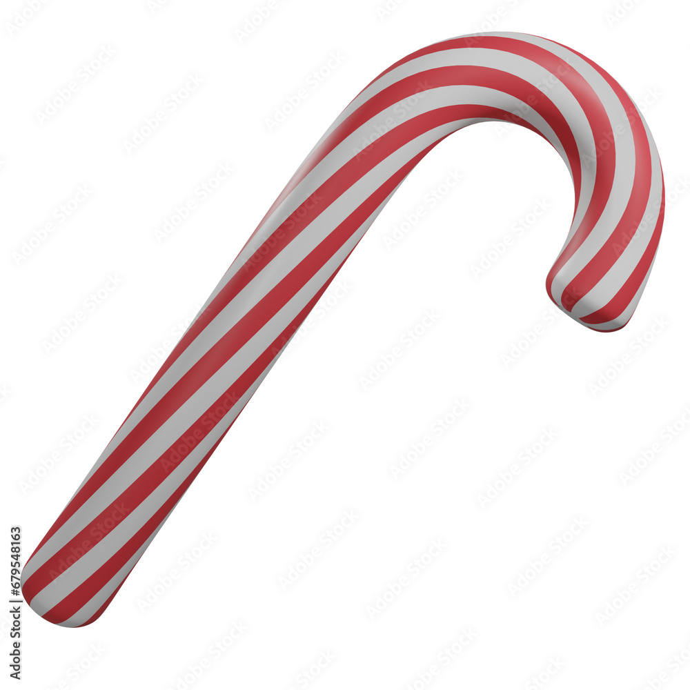 Obraz premium 3d Christmas candy cane ornament with transparent background