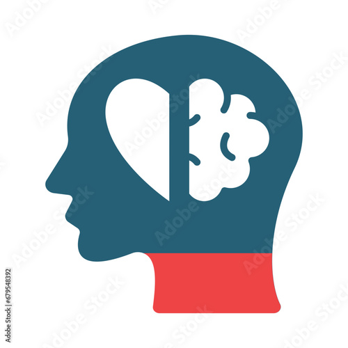 Emotional Intelligence Glyph Two Color Icon Design