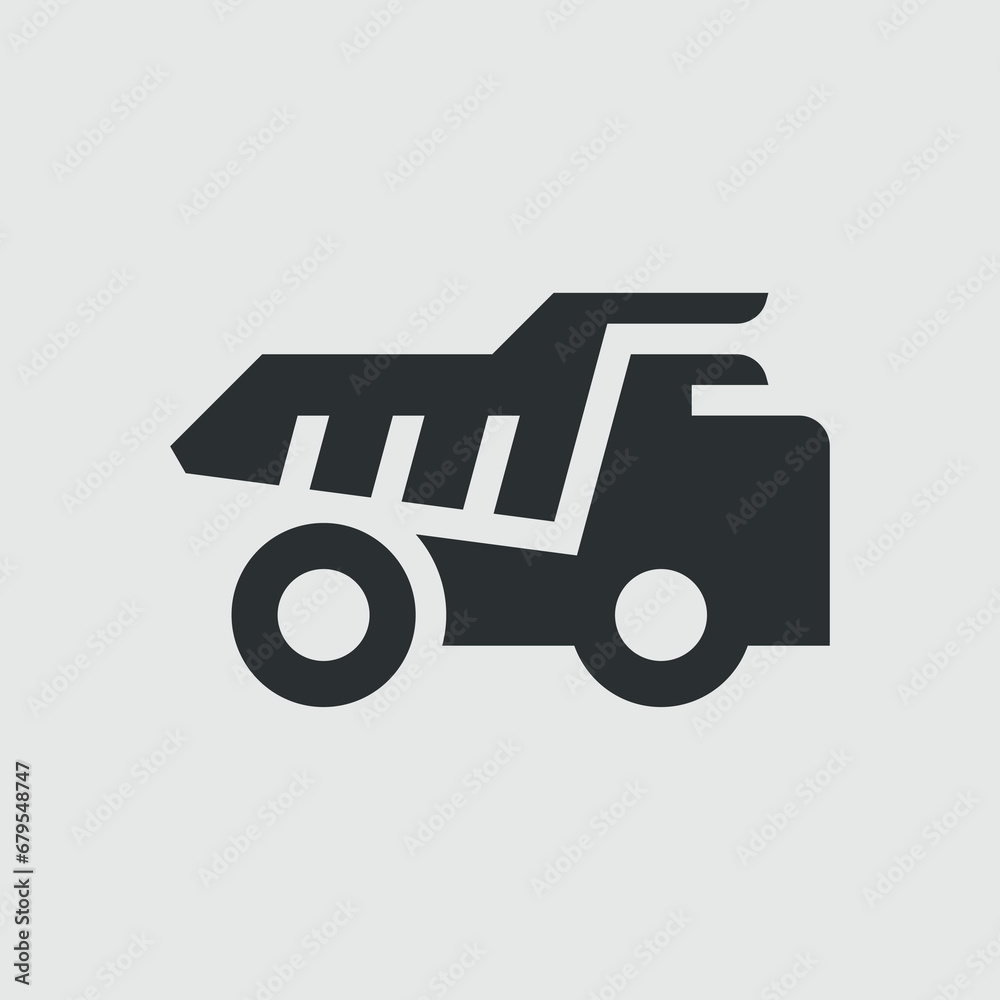 Quarry dump truck. Simple shape vector icon Quarry dump truck. Simple shape vector icon