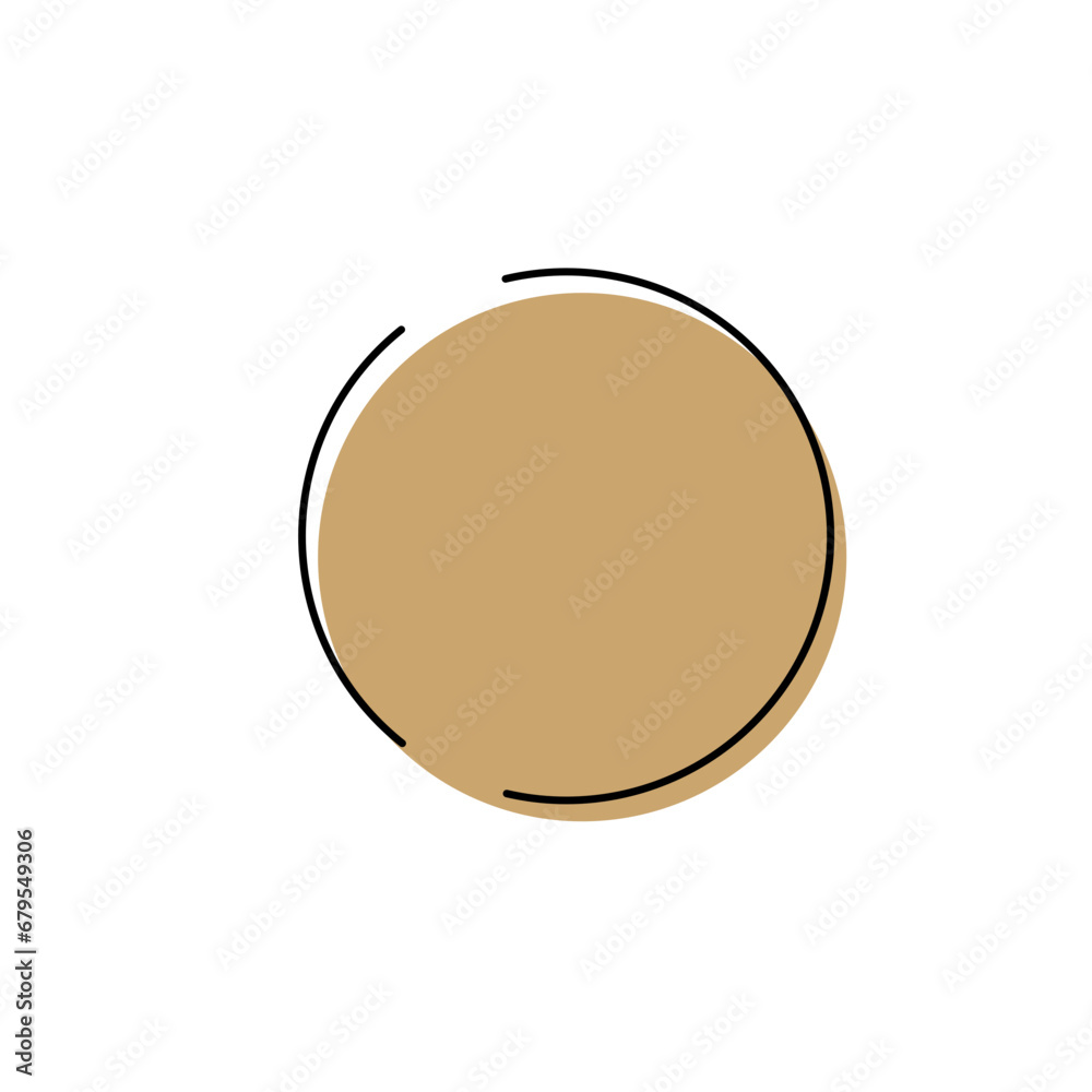 Hand drawn frame shape with line