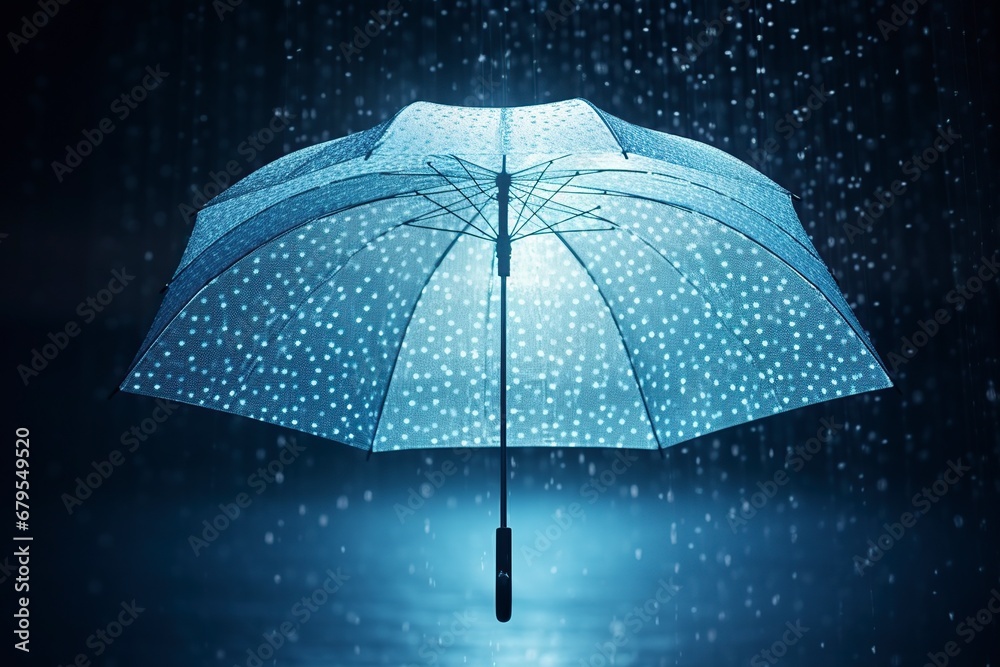 transparent umbrella and transparent rainwater