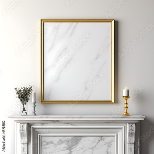 picture of beautiful room empty frame - Mockup, Generative AI
