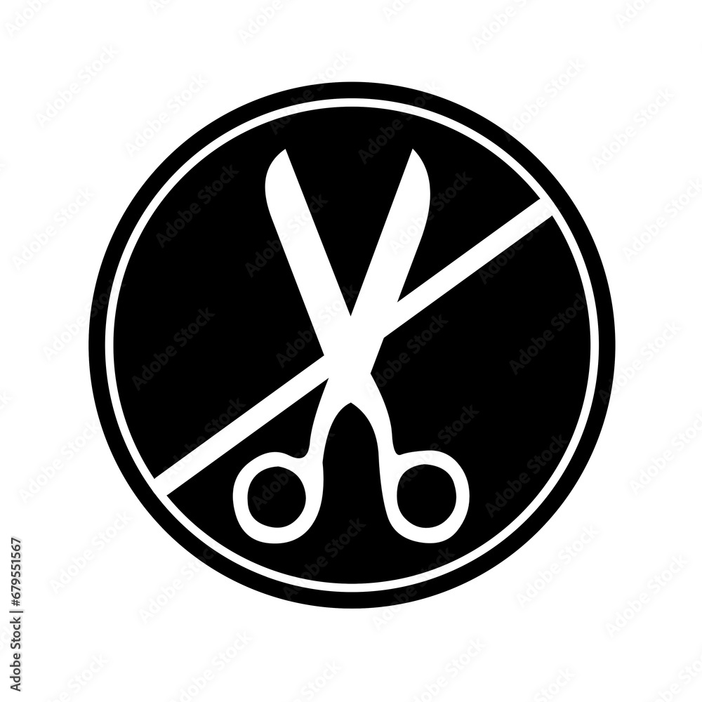 illustration of the symbol prohibited from carrying scissors or sharp objects