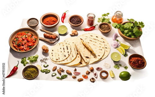 Authentic Mexican Cuisine Kit On Transparent Background