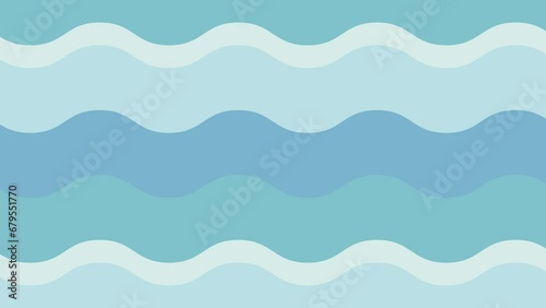数色のカラフルな波打つ縞模様が縦にスクロールする背景向けアニメーション素材　10秒ループ　グレーみのある　ライトブルー／ブルー／ブルーグリーン