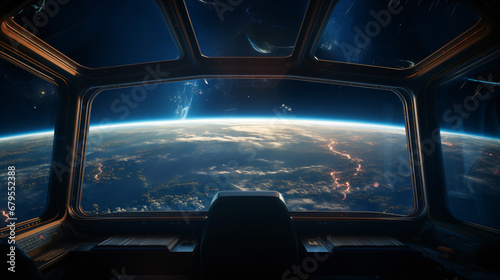 View of the earth from the spaceship