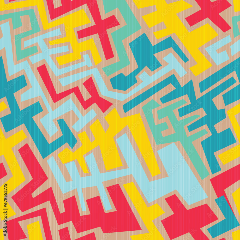Vector background illustration with non-continuous abstract line pattern in full color.	