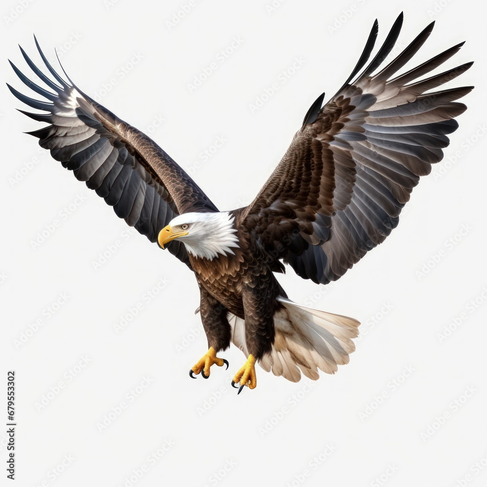 Eagle flying, full body, on a white background. Eagle flying, full body, on a white background.