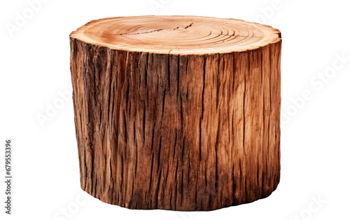 Rustic Wood Log Seat On Transparent Background