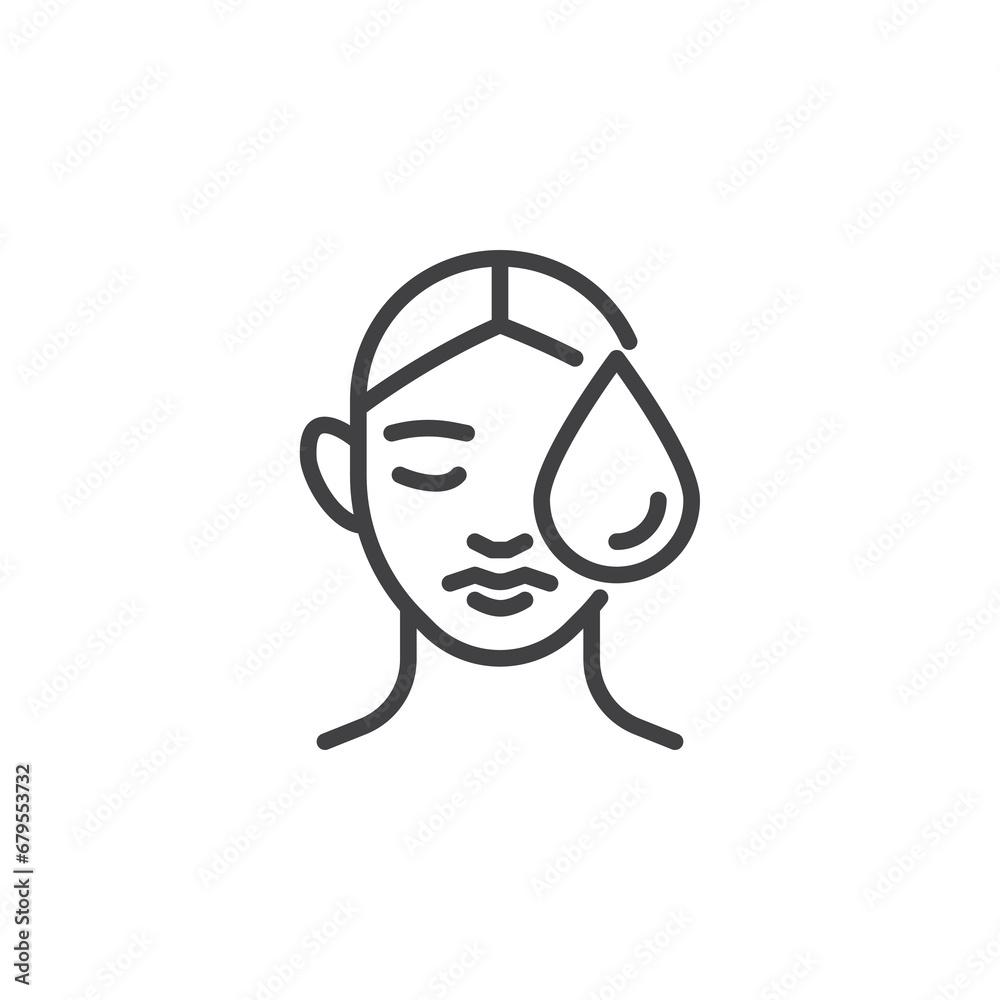 Face skin hygiene line icon Face skin hygiene line icon