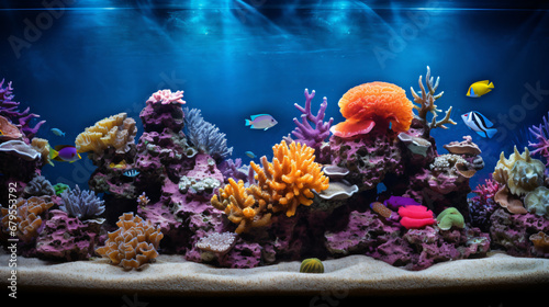 A vibrant aquarium showcasing a diverse collection