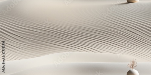 Abstract white waves texture. Zebra patterns in white as background. Beautifully shaped white stone and small tree. photo