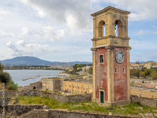 Venetian Bell Tower, old Fortress of Corfu (Kérkyra or Korkyra) city, Corfu island, Ionian Sea, northwestern Greece, near the border with Albania photo