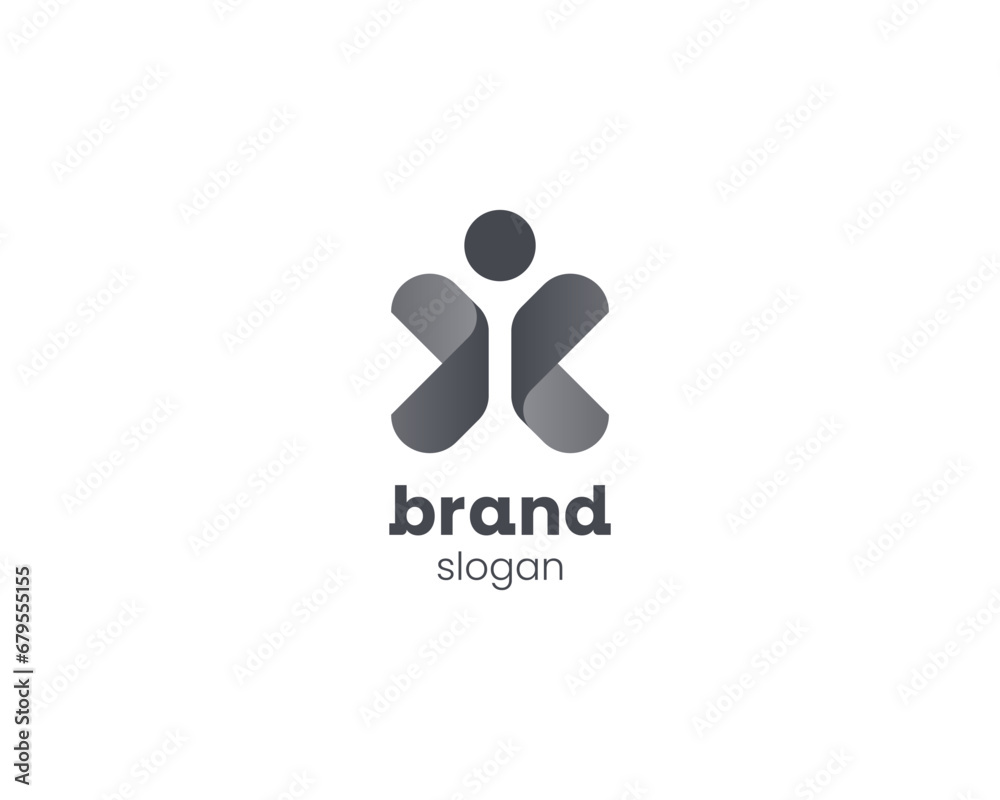 Creative people or butterfly logo gradient Creative people or butterfly logo gradient