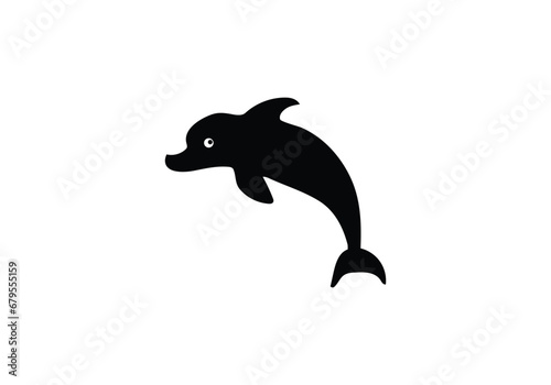 Amazon River Dolphin Pink Dolphin minimal style icon design illustration