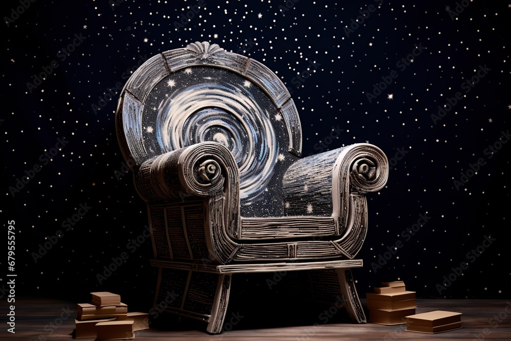 Fototapeta premium beautiful and elegant chair with a starry background