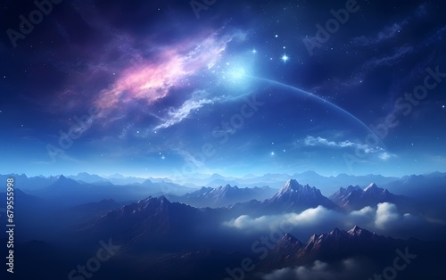 Dreamy Night Sky Over the Majestic Mountains © Harry