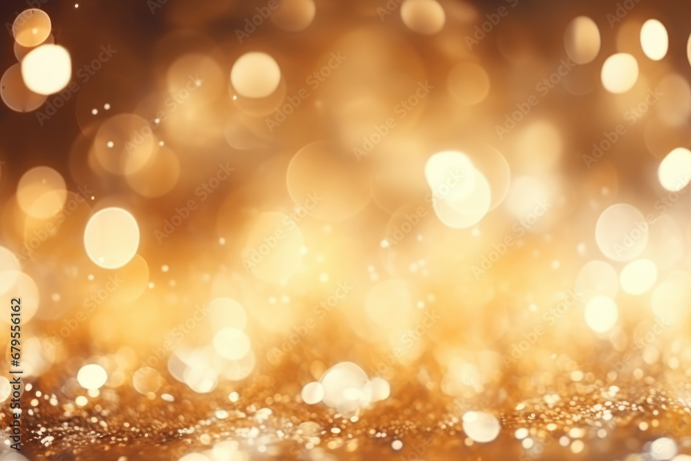 Christmas gold garland lights, bokeh over dark background with glitter overlay. Festive Christmas and New year background Christmas gold garland lights, bokeh over dark background with glitter overlay. Festive Christmas and New year background