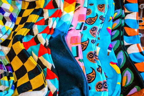 Armbands for outdoor sports, colorful, arranged in order.