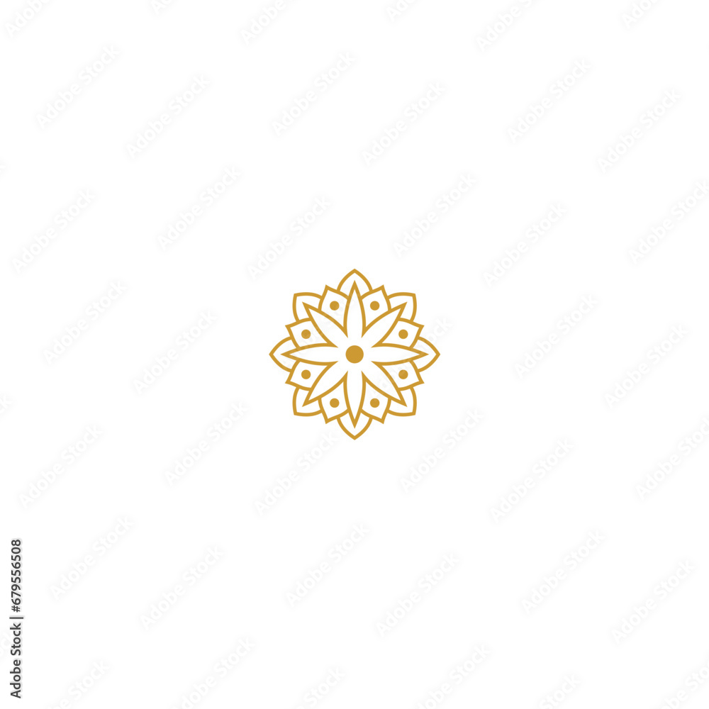 set of gold colored mandala elements style set of gold colored mandala elements style