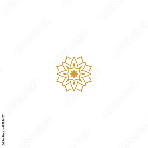 set of gold colored mandala elements elegant