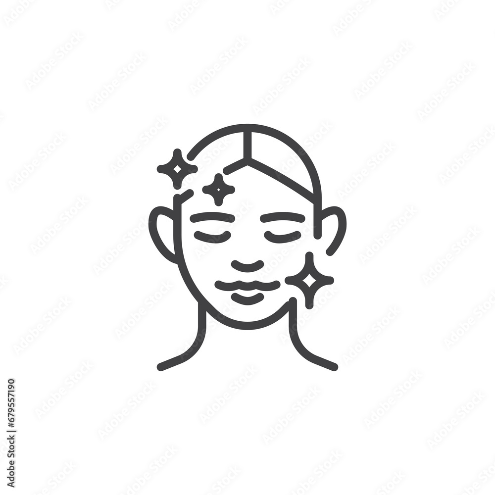 Woman skin care line icon