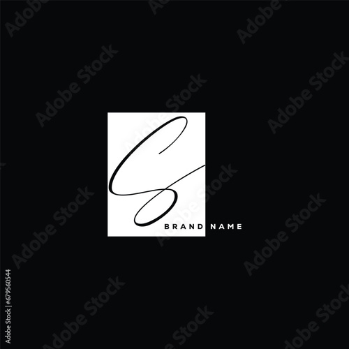 S initials signature logo. S handwriting logo vector templates. S hand drawn Calligraphy lettering photo