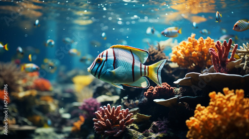 Colorful fish underwater.