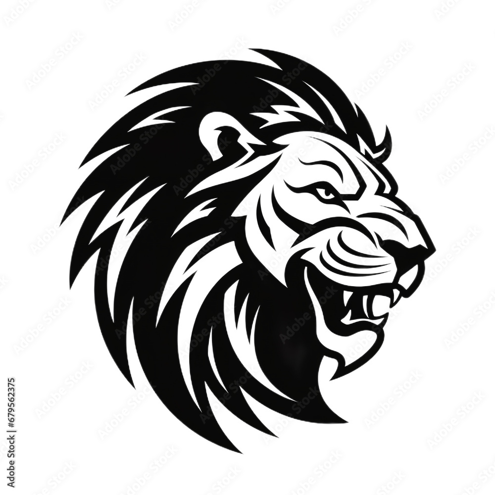 Fototapeta premium vector symbol logo head lion beast black and white color graphics isolated background