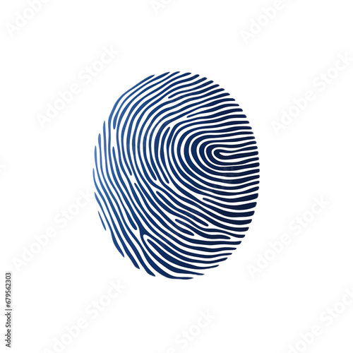 vector symbol logo fingerprint black and white color graphics isolated background