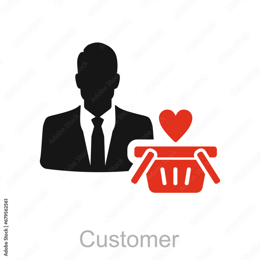 Customer and man icon concept Customer and man icon concept