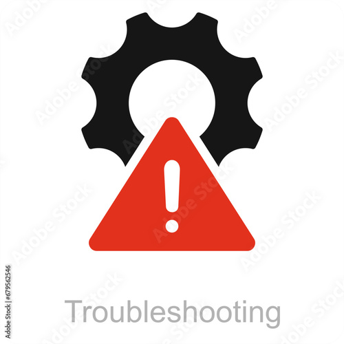 Troubleshooting and maintenance icon concept