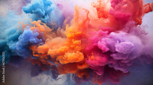 Abstract heavy multicolor cloud of haze