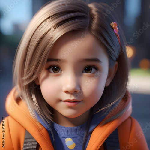 portrait of a cute little girl 