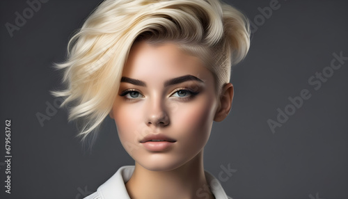 portrait of a beautiful woman with blonde hair