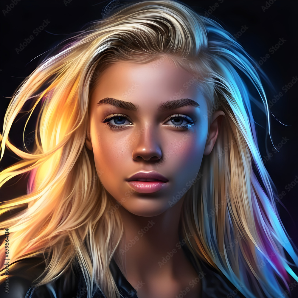Fototapeta premium portrait of a beautiful woman with blonde hair