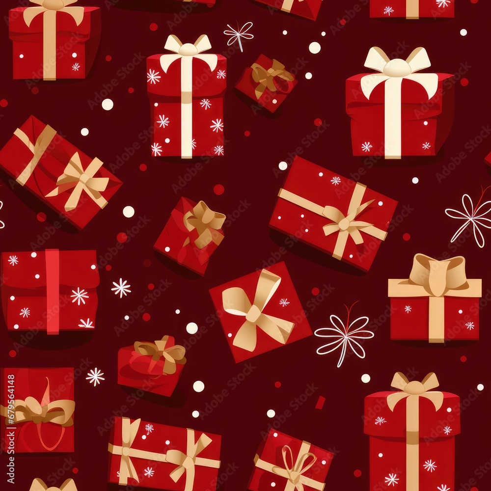 merry christmas pattern wallpaper, red background