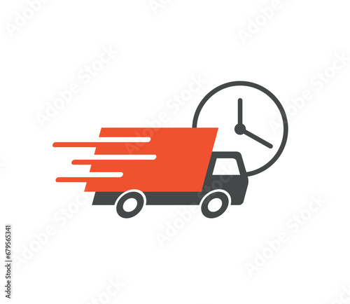 express delivery truck icon, fast shipping service van