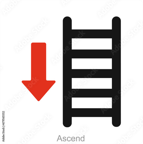 Ascend and way icon concept