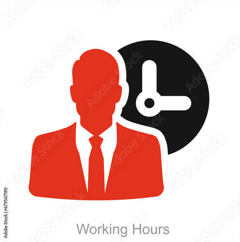 Working Hours and management icon concept
