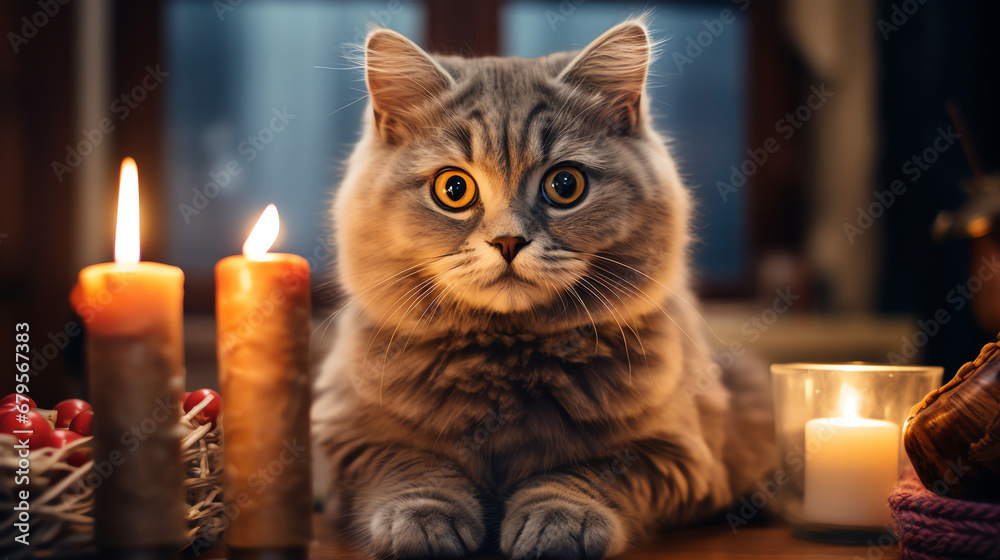 cat and candle